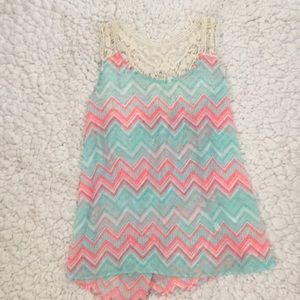 Blue and pink mesh shirt w/ tank (has padding)